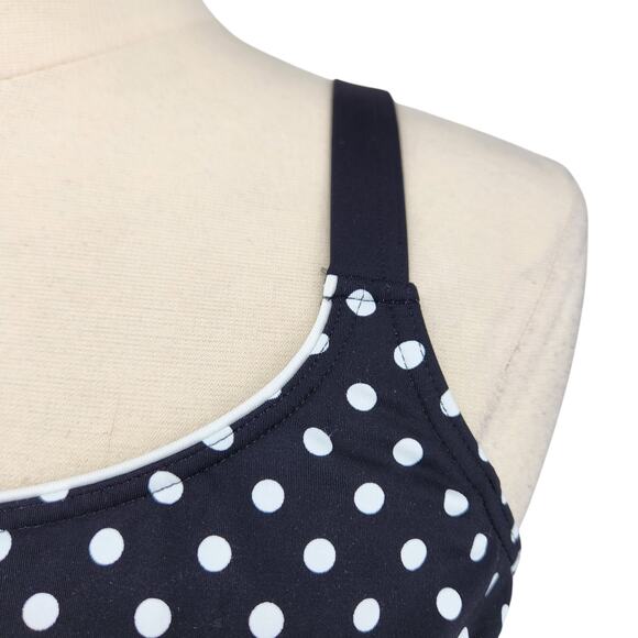Lands’ End Polka Dot Tankini Top – Size 20W - Beach Swim Vacation - Picture 3 of 7